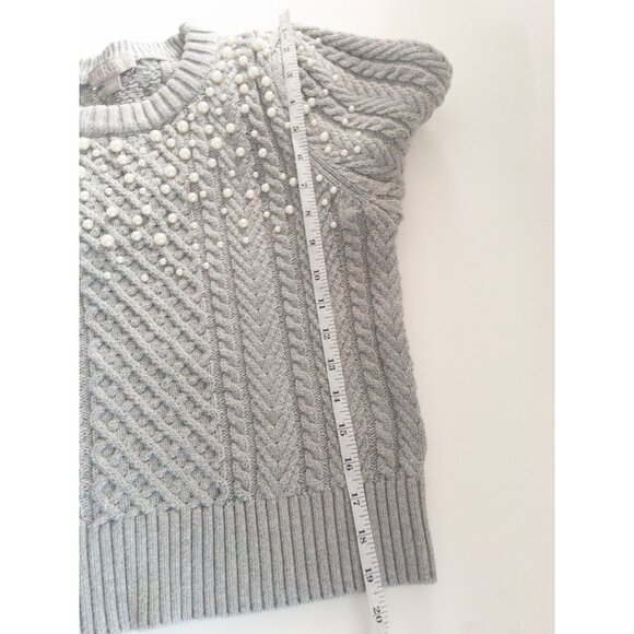 J. Crew Gray Sweater with Pearl Accents - Picture 5 of 8